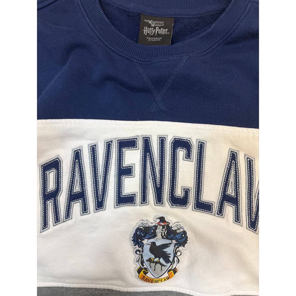 Ravenclaw Wizard world Harry Potter crewneck patchwork sweatshirt S colorblock - Picture 4 of 7